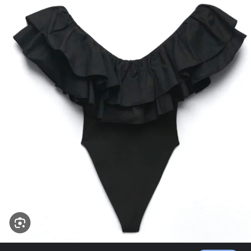 Zara Black Ruffled One Piece